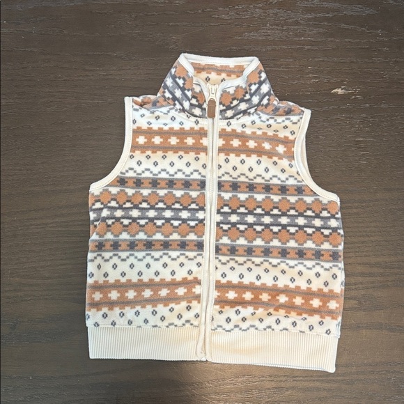 Carter's Other - Carter's Geometric Fleece Vest - White, Gray, Tan